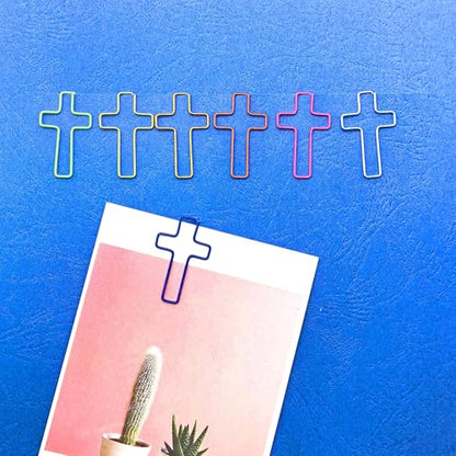 Cross Paper Clips with Ribbons and Pen Clips, Bible Study Supplies Gifts