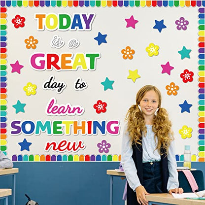 Learn Bulletin Board Decoration Set Welcome Classroom Bulletin Board Cutouts for Party School Classroom Door Welcome Bulletin Board Craft Home Wall (Today is a Great Day to Learn Something New) - style: Today is a Great Day to Learn Something New
