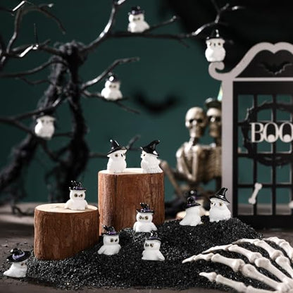 50 Pcs Halloween Mini Resin Figures Bulk Resin Witch Hat Owl Figures - style: Owl