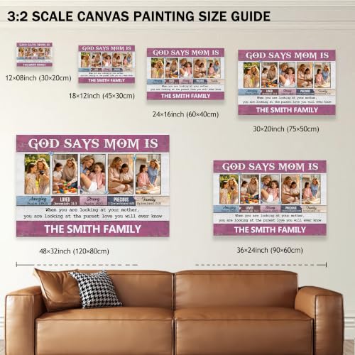 Personalized God Says Mom Is Photo Canvas With Name Christian Gift - color: Design03
