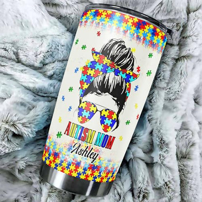 DORRIS Personalized Autism Awareness Tumbler 20oz 30oz Stainless Steel Insulated Cups Travel Coffee Mug Gifts for Warrior Mom Mother - color: Autism