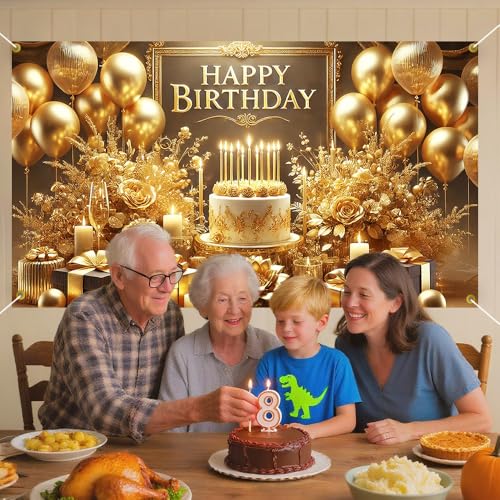 Happy Birthday Backdrop, 70.8x43.3in Large Gold Glitter Party Photography Background Indoor Photo Booth Banner Spring Birthday Party Decorations Supplies for Women Men Adults Boys Girls Kids - color: Colorfulb231, size: 70.8 x 43.3 Inch