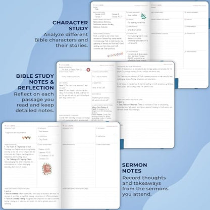 Clever Fox Bible Study Journal, Guide, Supplies for Women A5 Mystic Blue - color: Mystic Blue, size: A5 (5.8'' x 8.3'')