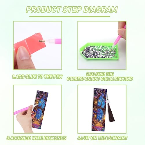 Dark Academia Diamond Art Bookmarks, Diamond Painting Book Marks for Adults - style: Dark Academia