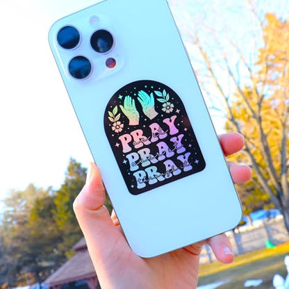 100 PCS Holographic Christian Stickers for Women, Kids, Let's Faith It By Puraesla - Lumina Series - Scripture Religious, Jesus Bible Verse for Journaling & Decor Laptop, Phone, Water Bottle - style: Lumina-100 Let's Faith It