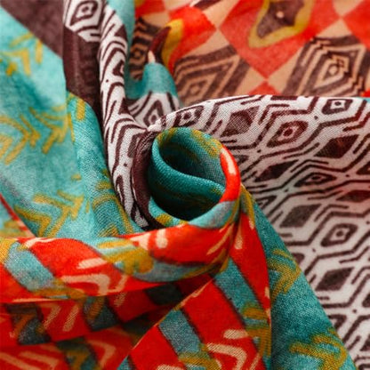 Yeieeo Boho Scarf for Women Lightweight Floral Printed Scarf Fall Winter Fashion Fringed Shawl - color: Floral 37