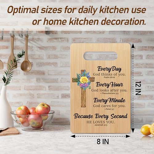 Christian Cutting Board, Religious Wooden Charcuterie Board, Inspirational Gifts For Women Family Friends Neighbors, Bible Verse Bamboo Chopping Board, Kitchen Home Farmhouse Decor -05 - color: Bible Verse