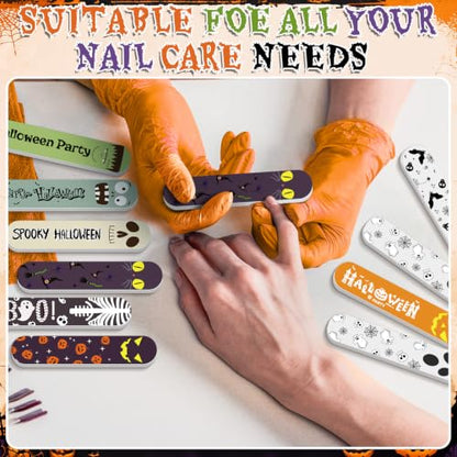 50 Pack Halloween Mini Nail Files Halloween Gifts Bulk for Women - style: Hallowmas