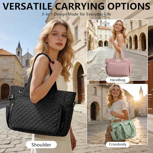 Large Bible Tote Bag for Women Bible Cover Case, Quilted Church Tote Bags