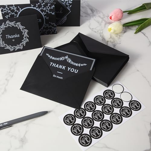 Mr. Pen- Blank Thank You Cards with Envelopes, 18 Pack, 4x6 - color: Black