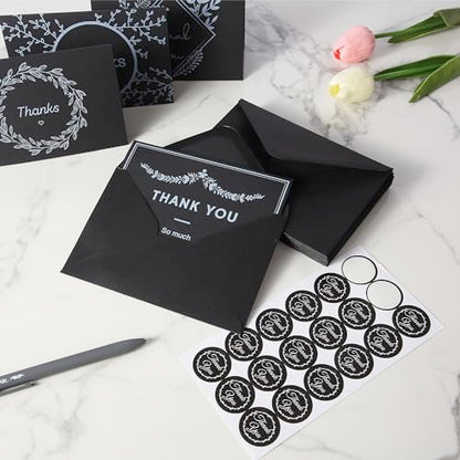 Mr. Pen- Blank Thank You Cards with Envelopes, 18 Pack, 4x6 - color: Black