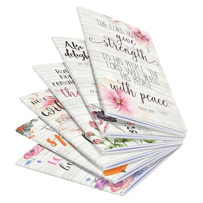 Juvale Prayer Journals for Women – 5x8 Christian Notebooks with Floral Design, 80 Pages Each, Featuring Inspirational Bible Verses and Scripture, Perfect for Personal Reflection or Gifts - 12-Pack