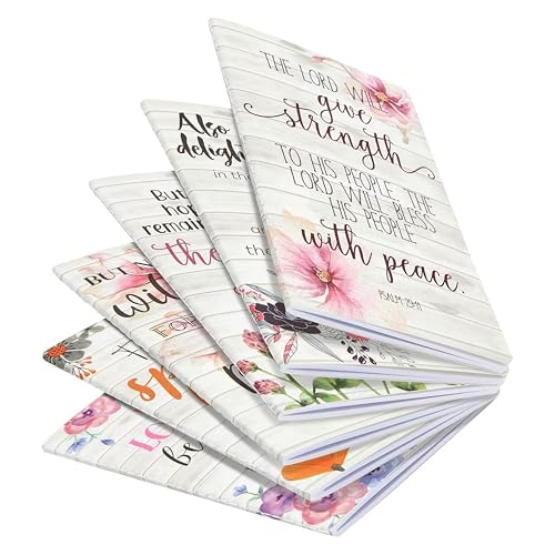 Juvale Prayer Journals for Women – 5x8 Christian Notebooks with Floral Design, 80 Pages Each, Featuring Inspirational Bible Verses and Scripture, Perfect for Personal Reflection or Gifts - 12-Pack