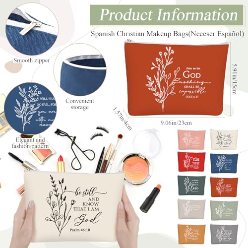 Paterr 20 Pcs Christian Tote Makeup Bag - color: Vivid Color, style: Boho Bible Quotes