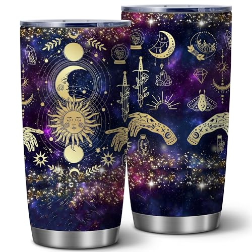 20oz Goth Witchy Moon Phase Insulated Stainless Steel Tumbler with Lid - color: Goth Moon
