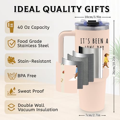 40oz Dachshunds Tumbler Gifts for Women, Water Bottle with Handle & Straw - color: Dachshund2-Khaki