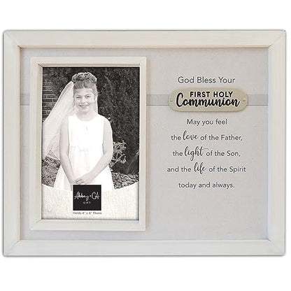 Abbey + CA Gift First Holy Communion Photo Frame, First Communion Gift for Boys and Girls, for 4-inch by 6-inch Photo