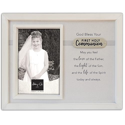 Abbey + CA Gift First Holy Communion Photo Frame, First Communion Gift for Boys and Girls, for 4-inch by 6-inch Photo