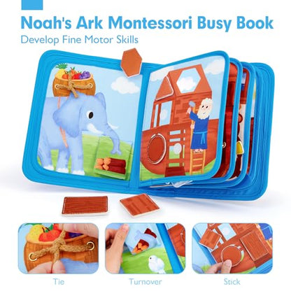 hahaland Noah's Ark Toy Busy Book for Toddlers 1-3 - Baptism Gifts for Boys - style: Noah's Ark
