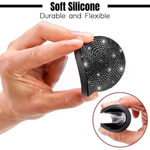 ToBeQueen Black Bling Car Cup Coasters, 4 Pack Crystal Rhinestone Bling Car Coaster Universal 2.75 Inch Anti-Slip Shockproof Car Cupholder Coaster Insert Auto Interior Accessories for Women, Black - color: C-black