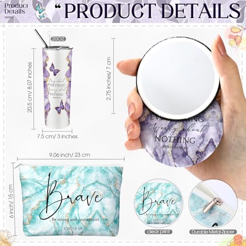 Geiserailie 12 Pcs Christian Gifts for Women Tumbler Set, Elegant Color - color: Elegant Color