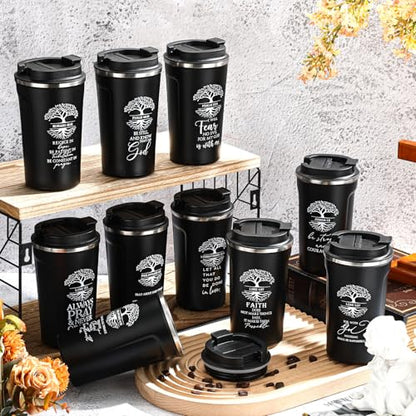 Meanplan 10 10 Set Christian Bible Verse Cup, Poetry Theme, Black - color: Black, size: Poetry Theme