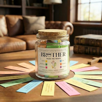 Bible Verse Jar for Brother – 92 Strength Scriptures - color: Bible For Brother