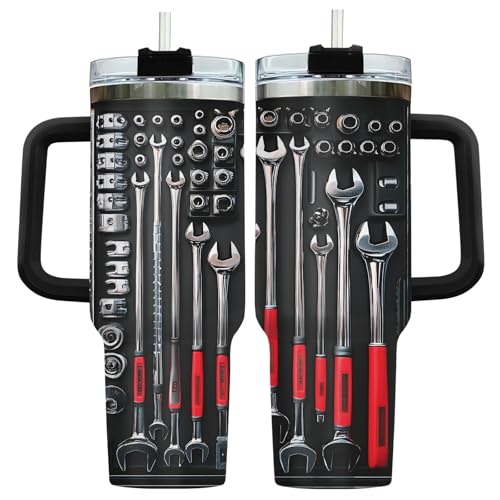 34HD Mechanic Dad Engineer Tools 40 oz Tumbler with Handle, Gift for Papa - color: Mechanic Tool
