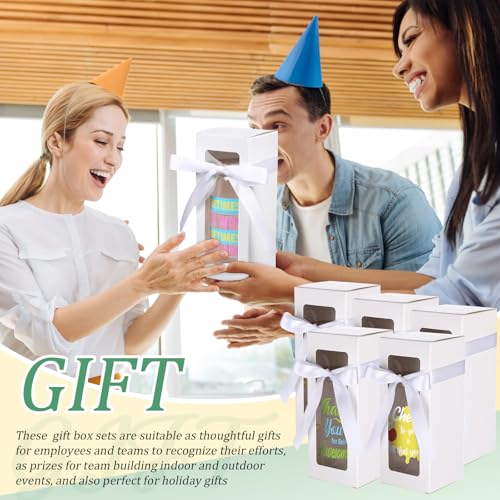 Ziliny 24 Set Thank You Gifts Bulk Employee Appreciation Gifts for Staff Christmas Coworker 16 oz Glass Cups with Lids and Straws with Gift Box Ribbon for Friends Nurse Teacher(Team) - style: Team