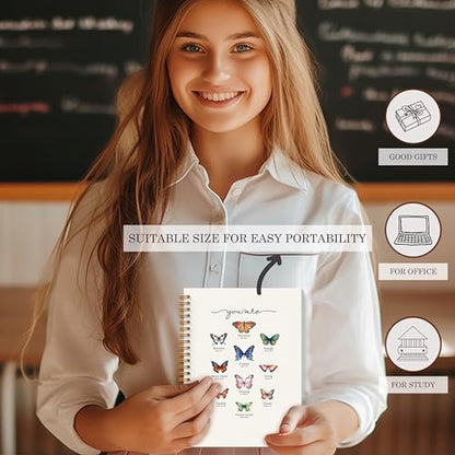 Christian Butterfly Notebook - Inspirational Christian Journal, Bible Verse Spiral Notebooks, Christian School Supplies Notebooks, Motivational Christian Gifts, Coworker Gifts, 5.5x8.3 Inches - color: Bible Butterfly