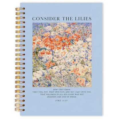OJMFHEGEE Christian Consider The Blue Floral Spiral Notebook 5.5x8.3 in - color: Bible 2