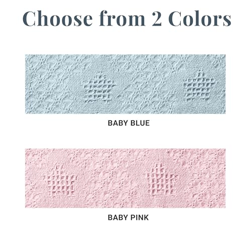 Let's Make Memories Personalized God Bless Honeycomb Baby Blanket - Pink - New Baby - Christening- 36x50 - color: Pink - God Bless