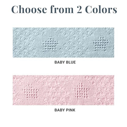 Let's Make Memories Personalized God Bless Honeycomb Baby Blanket - Pink - New Baby - Christening- 36x50 - color: Pink - God Bless
