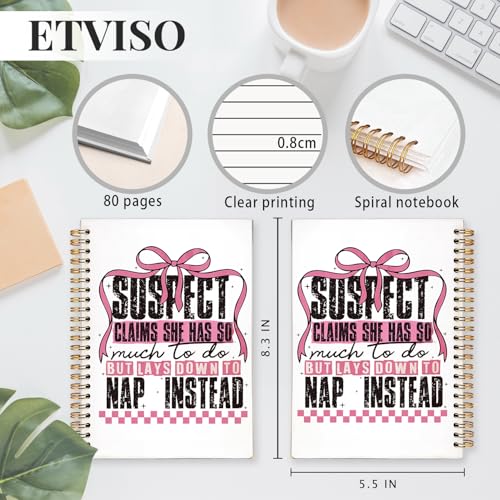 Retro Coquette Pink Bow Notebook, Trendy Preppy Checkered Journal, Preppy Aesthetic Notebooks for Women, Suspect Claims She Has So Much to Do Hardcover Spiral Notebooks 5.5x8.3 Inch - color: 05-Bible(01)
