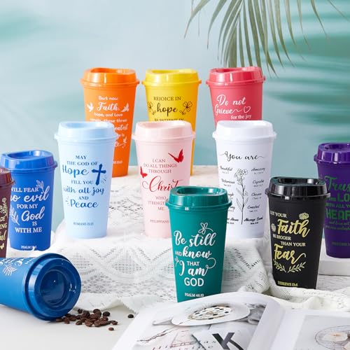 FillTouch 72 Pcs Christian Cups Bulk for Women, Bible, Colorful - color: Colorful