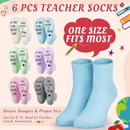Funnymoom 24 Pcs Teacher Appreciation Gift from Students 2026 End of Year Thank You Gifts Bulk 24 oz Plastic Tumbler Cup Makeup Cosmetic Bag Crew Sock Keychain for Retirement - style: Rainbow