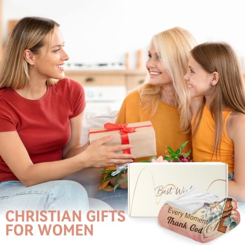 Christian Gifts for Women, Christian Inspirational Faith Blanket 50''x60'' - color: Sunrise Pink, size: 50*60IN
