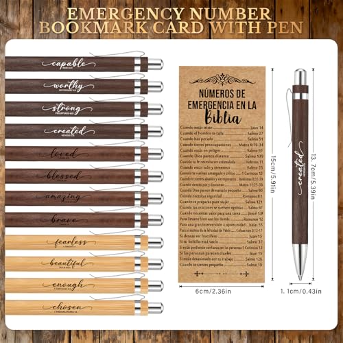 Motiskyy 24 Sets Christian Gift Bulk Bible Emergency Numbers Bookmark