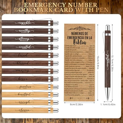 Motiskyy 24 Sets Christian Gift Bulk Bible Emergency Numbers Bookmark