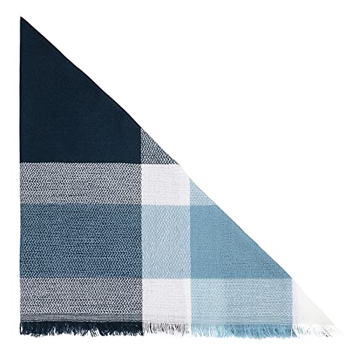 American Trends Scarfs for Women Winter Triangle Scarf Classic Plaid Warm Scarf Soft Scarves Knitted Wrap Shawl - color: Triangle Blue & White & Black