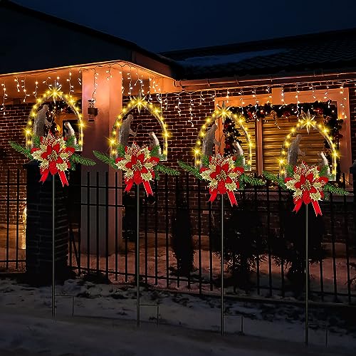 Moukeren 2 Pcs 3.5ft Nativity Scene Outdoor Light up Yard Stakes, Rustic - style: Rustic