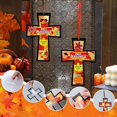 Chiisong 24 Sets Fall Blessings Crafts Fall Harvest Religious Crafts - style: Fall Blessings