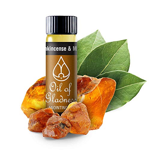 Oil of Gladness Frankincense and Myrrh Anointing Oil - Oil for Daily Prayer, Ceremonies, and Blessings 1/4 oz Bottle - size: 0.25 Fl Oz (Pack of 1)