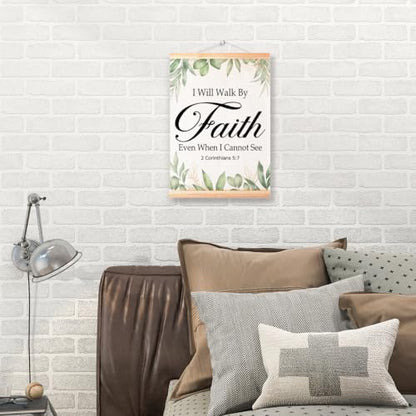 Ybqhd I Will Walk By Faith Poster Hanger, Christian Bible Verse Wall Art - color: 2 Corinthians 5:7