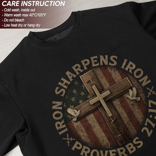Iron Sharpens Iron T-Shirt Men, Christian Shirts for Men - color: Ds02-black, size: Small