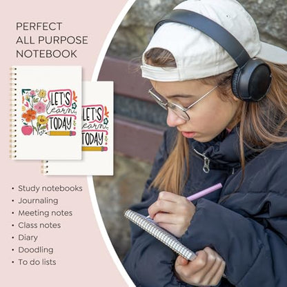 VONTP Teacher Floral Gifts Spiral Notebook Journal, 5.5x8.3 Inch - color: 003-teacher