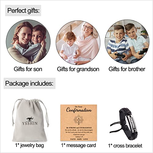 Cross Bracelets First Communion Gifts, Confirmation Gifts, Christening Gifts, Baptism Gifts for Teenage Boys - style: Confirmation_Cross-1