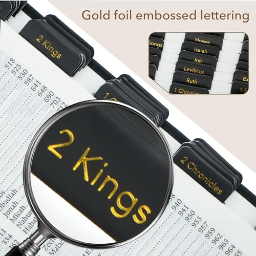 Mr. Pen- Laminated Bible Tabs, 75 pcs, Black, Gold Foil Embossed Lettering - color: Black (Gold Foil Lettering)