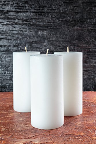 Melt Candle White Pillar Candles, Unscented, 3 Pack, 3 x 6 Inch - color: White, size: 3"x6" Pillar (3 pack)