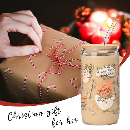 Christian Gifts For Women – Bible Verse Coffee Mug 16oz, My Daily Bible Affirmations Tumbler, Religious Gift & Bible Accessories for Sister, Wife and Friends, Iced Coffee Cups with Lid & Straw - color: Bible Verse-1
